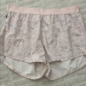 Outdoor Voices Pink and Gray Patterned Shorts- Like New- Large